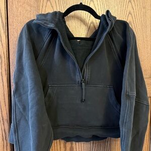 lululemon athletica Black Half-Zip Hooded Sweatshirt